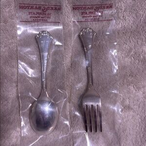 REED & BARTON For CHILDREN… Silverplated Spoon & Fork… NWT..